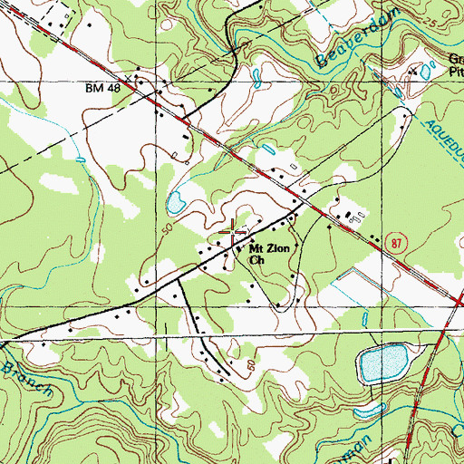 Topographic Map of Mount Zion Church, NC
