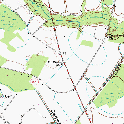 Topographic Map of Mount Zion Church, NC