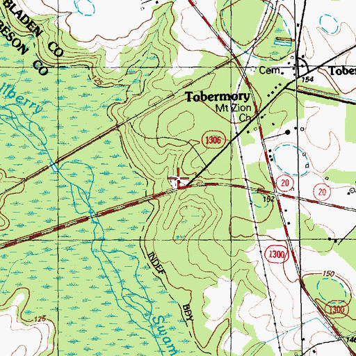 Topographic Map of Mount Zion Church, NC