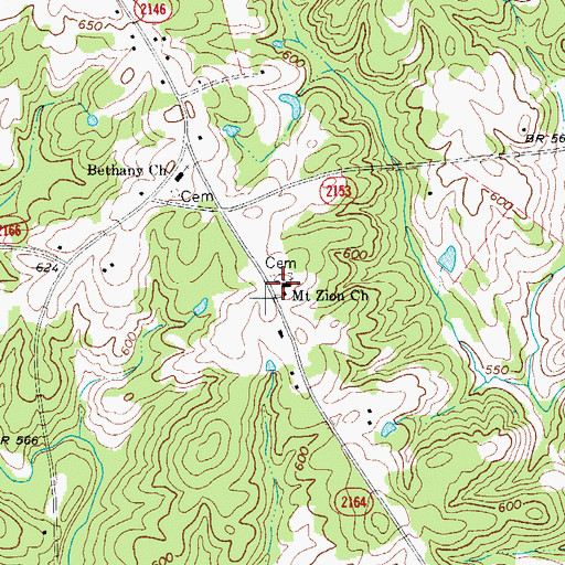 Topographic Map of Mount Zion Church, NC