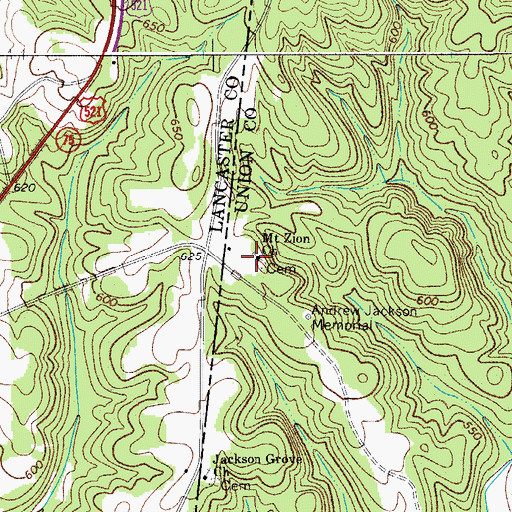 Topographic Map of Mount Zion Church, NC