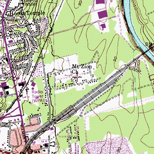 Topographic Map of Mount Zion Church, NC