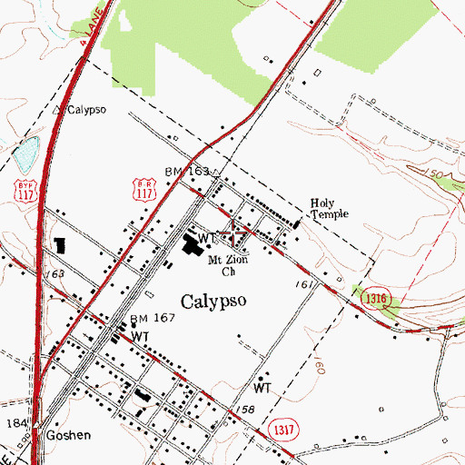 Topographic Map of Mount Zion Church, NC