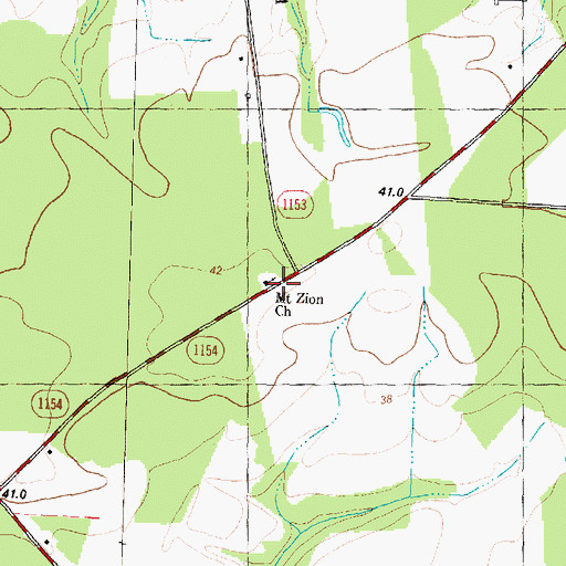 Topographic Map of Mount Zion Church, NC