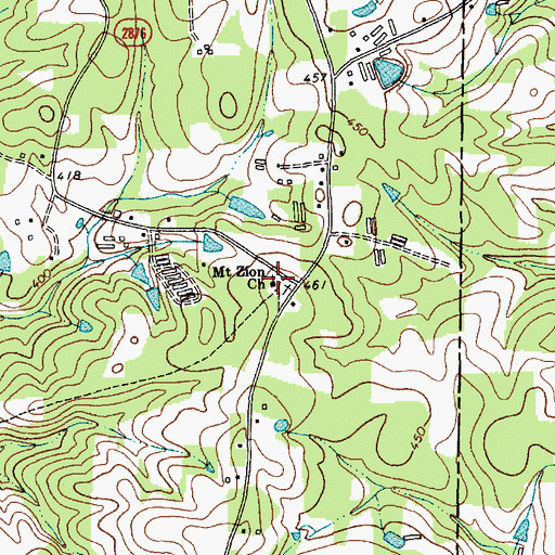 Topographic Map of Mount Zion Church, NC