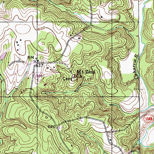 Topographic Map of Mount Zion Church, NC