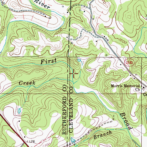 Topographic Map of Mountain Creek, NC