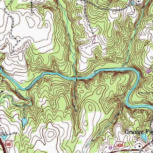 Topographic Map of Mountain Creek, NC