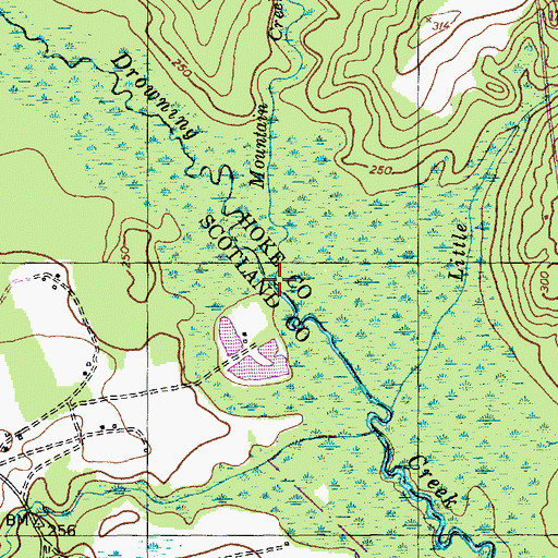 Topographic Map of Mountain Creek, NC