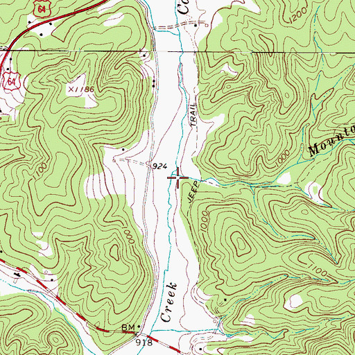 Topographic Map of Mountain Creek, NC