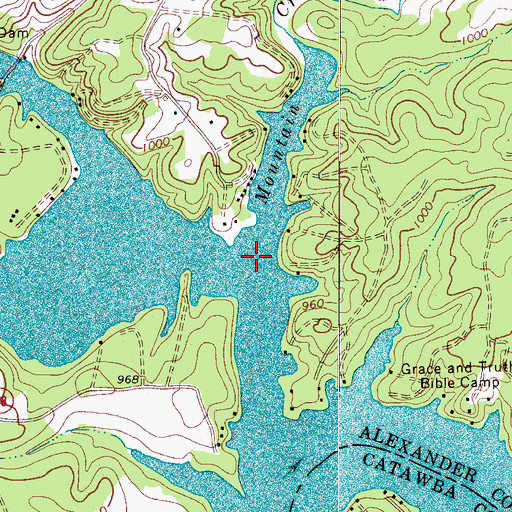 Topographic Map of Mountain Creek, NC