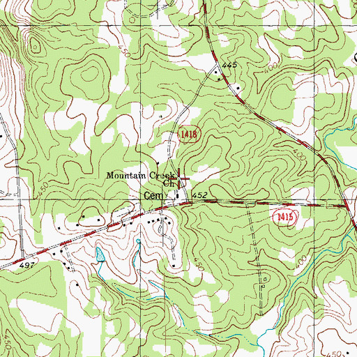 Topographic Map of Mountain Creek Church, NC