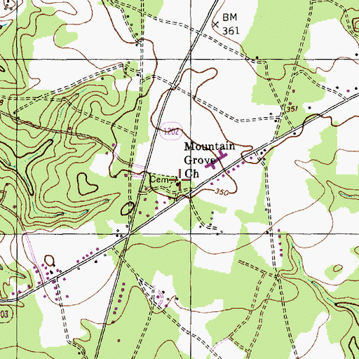 Topographic Map of Mountain Grove Church, NC