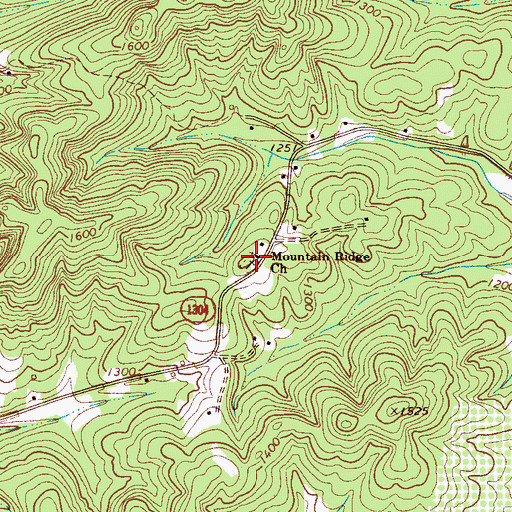Topographic Map of Mountain Ridge Church, NC