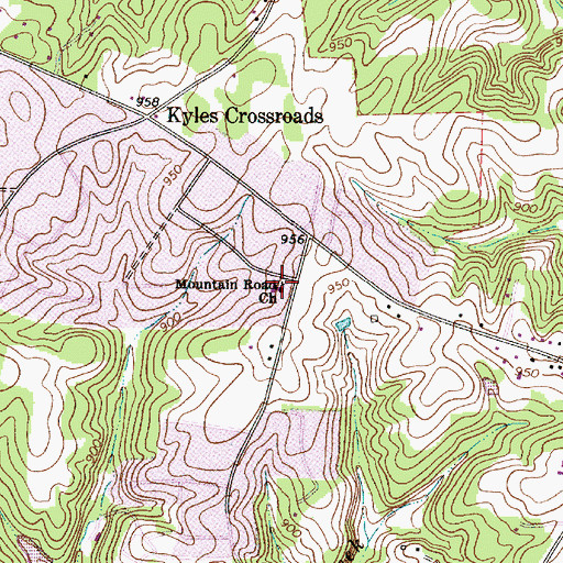 Topographic Map of Mountain Road Church, NC