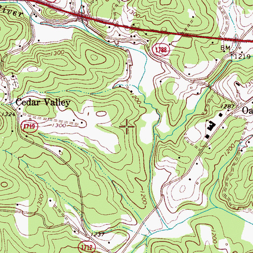 Topographic Map of Mountain Run, NC