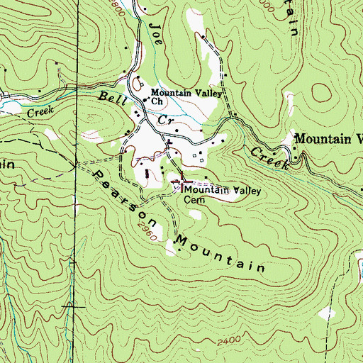 Topographic Map of Mountain Valley Baptist Church Cemetery, NC