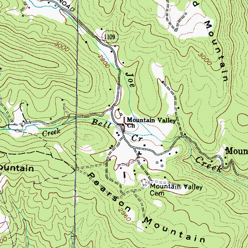 Topographic Map of Mountain Valley Church, NC