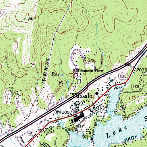 Topographic Map of Mountain View Church, NC