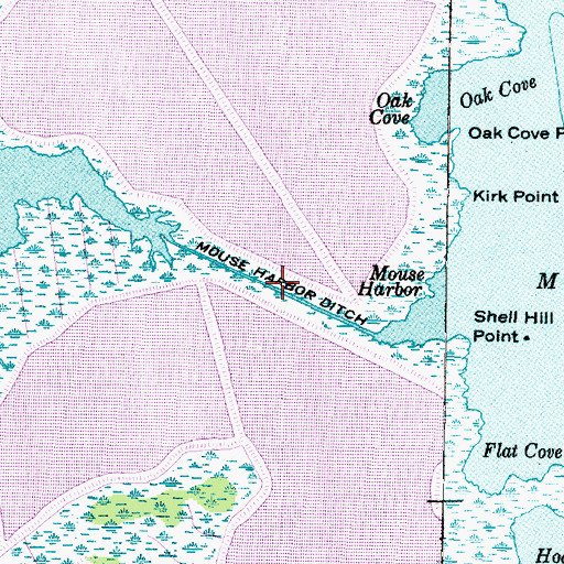 Topographic Map of Mouse Harbor Ditch, NC