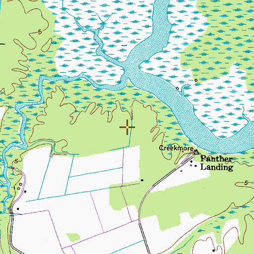 Topographic Map of Shingle Landing Creek, NC