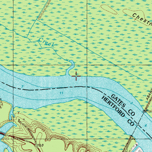 Topographic Map of Mud Creek, NC