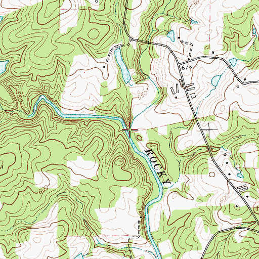 Topographic Map of Mud Lick Creek, NC