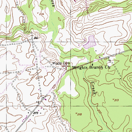 Topographic Map of Mudd Cemetery, NC