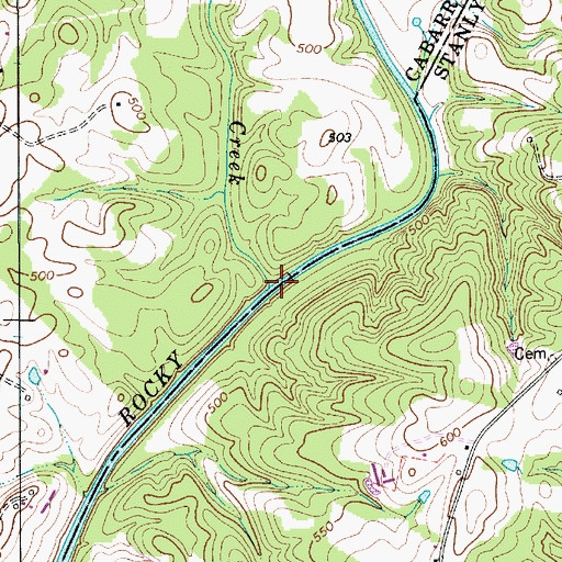 Topographic Map of Muddy Creek, NC