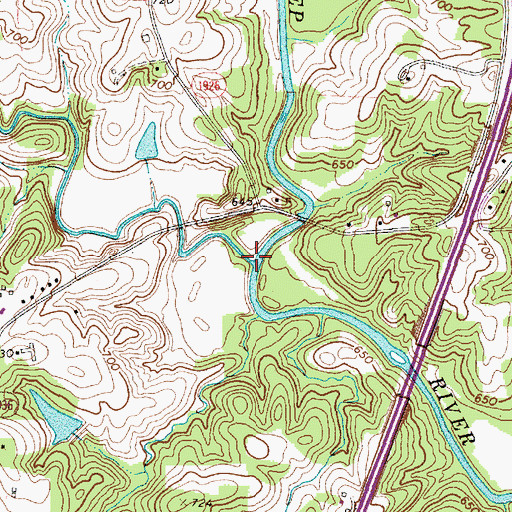 Topographic Map of Muddy Creek, NC