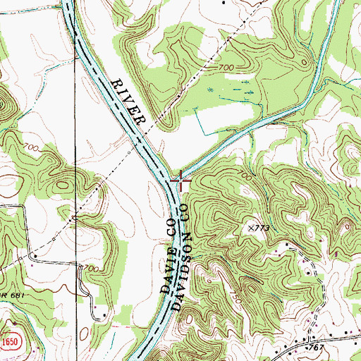 Topographic Map of Muddy Creek, NC