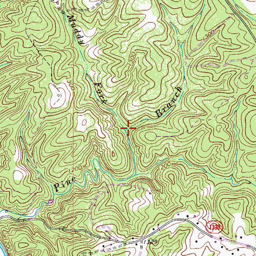 Topographic Map of Muddy Fork, NC