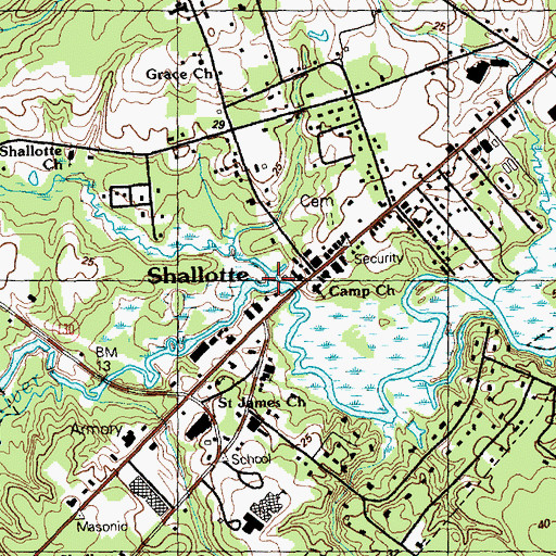 Topographic Map of Mulberry Branch, NC