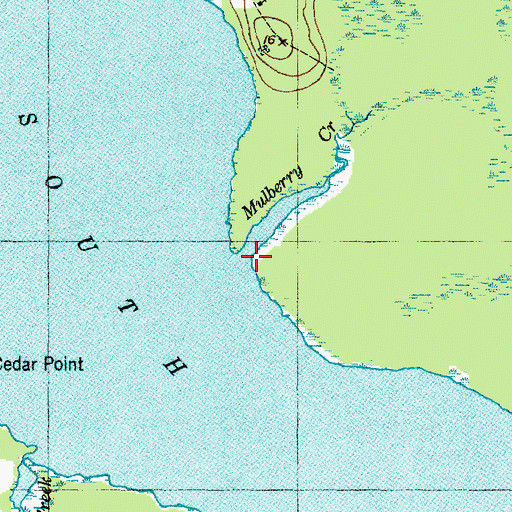 Topographic Map of Mulberry Creek, NC