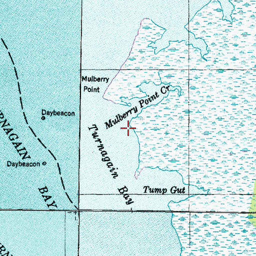 Topographic Map of Mulberry Point Creek, NC