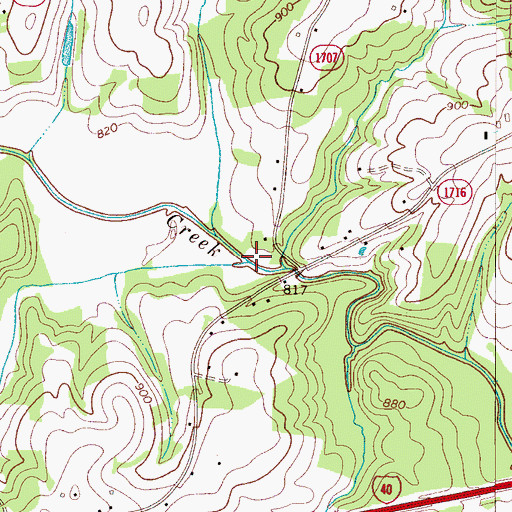 Topographic Map of Mull Creek, NC