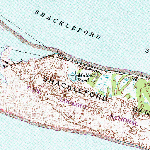 Topographic Map of Mullet Pond, NC