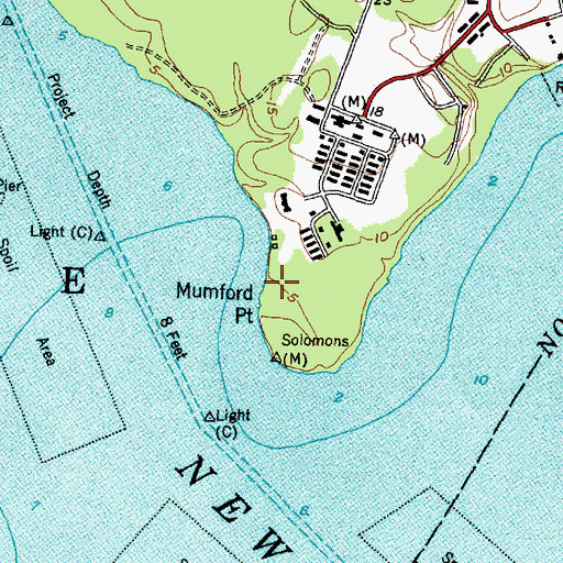 Topographic Map of Mumford Point, NC