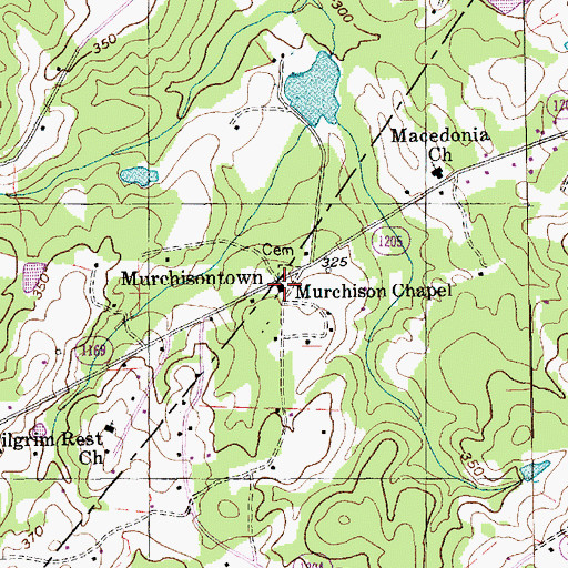 Topographic Map of Murchison Chapel, NC