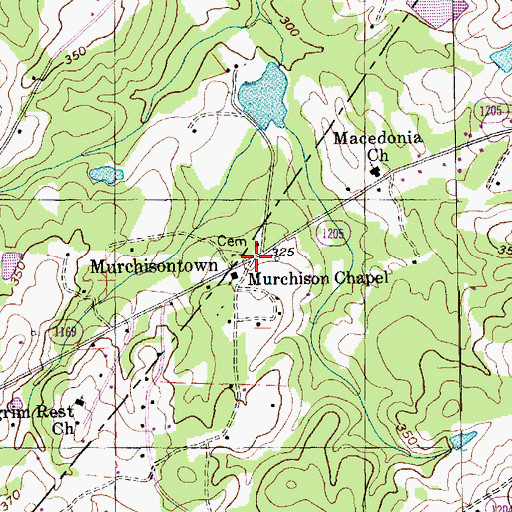 Topographic Map of Murchisontown, NC
