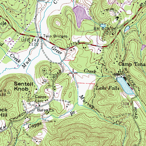 Topographic Map of Murray Creek, NC