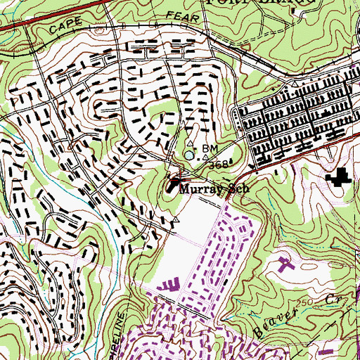 Topographic Map of Murray School, NC