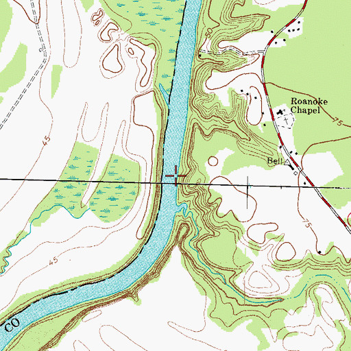 Topographic Map of Mush Island Gut, NC
