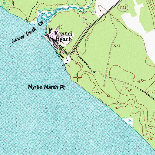 Topographic Map of Myrtle Marsh Point, NC