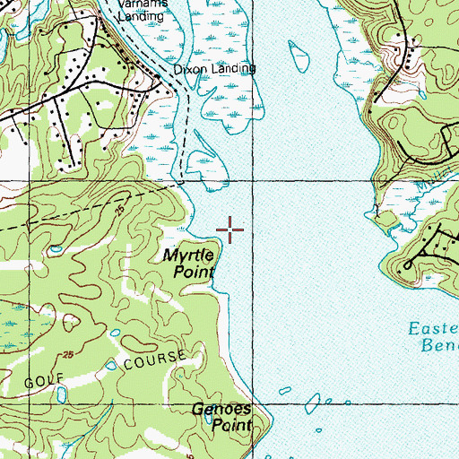 Topographic Map of Myrtle Point, NC
