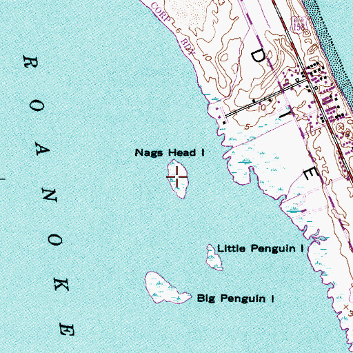 Topographic Map of Nags Head Island, NC