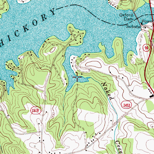 Topographic Map of Naked Creek, NC