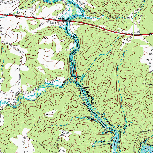 Topographic Map of Naked Creek, NC