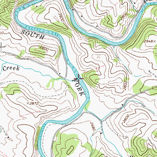 Topographic Map of Naked Creek, NC