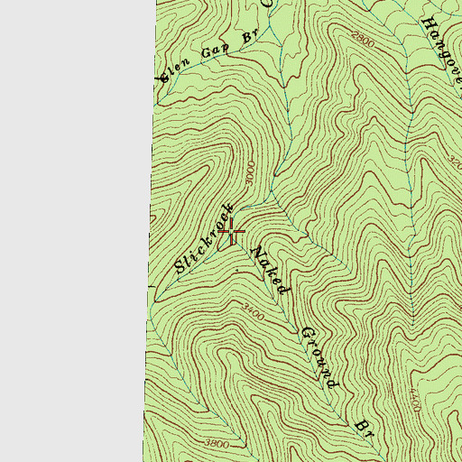 Topographic Map of Naked Ground Branch, NC